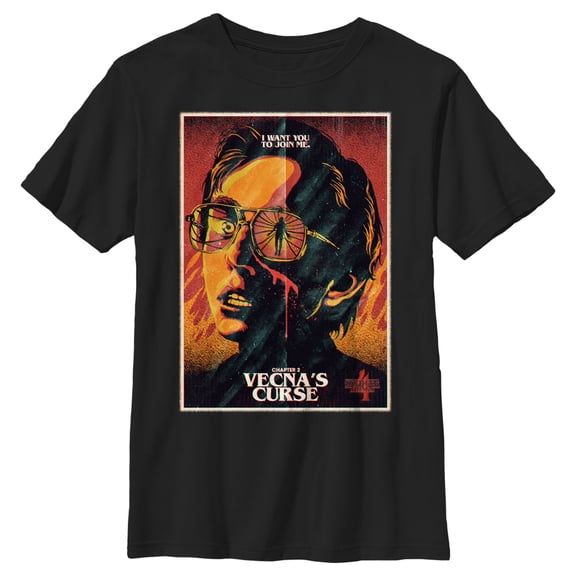 Netflix Boy's Stranger Things Retro Vecna's Curse Poster Graphic T-Shirt