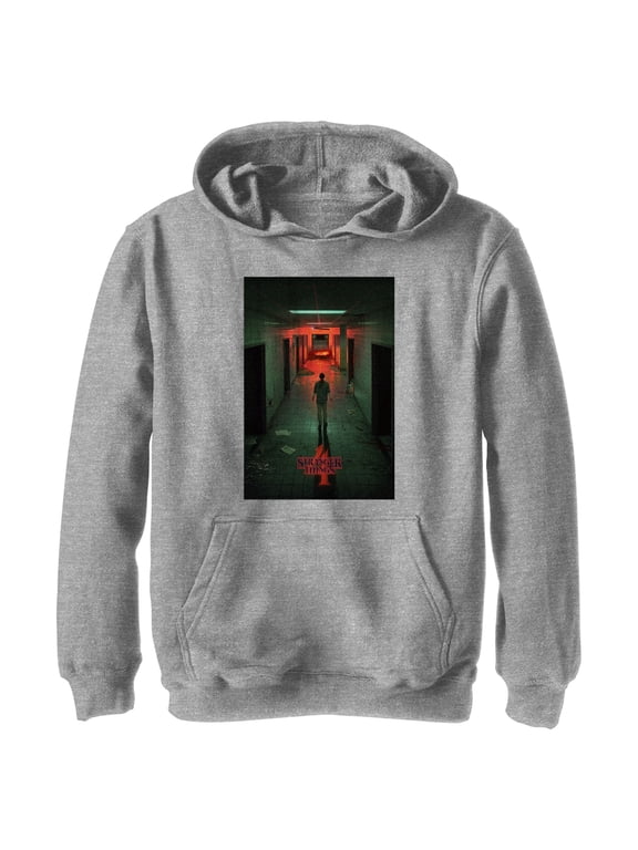 Netflix Boy's Stranger Things The Lab Rift Eleven Poster Pull Over Hoodie Athletic Heather Medium