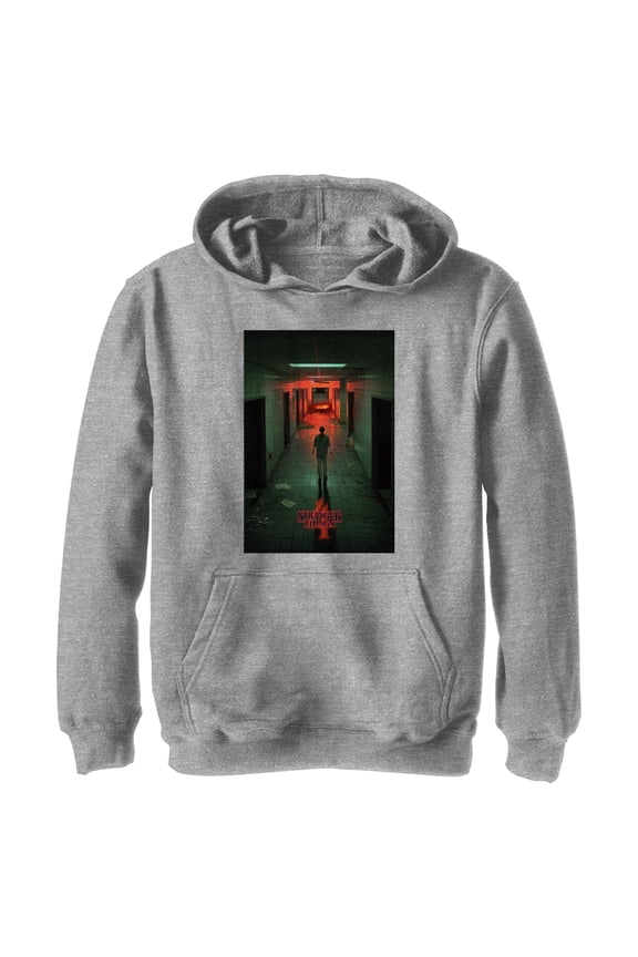 Netflix Boy's Stranger Things The Lab Rift Eleven Poster Pull Over Hoodie Athletic Heather Medium