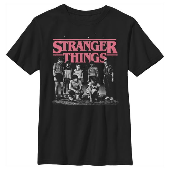 Netflix Boy's Stranger Things Title Logo Faded Graphic T-Shirt