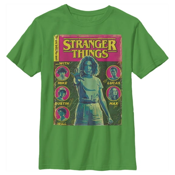 Netflix Boy's Stranger Things Vintage Comic Book Cover Graphic T-Shirt