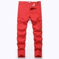 thumbnail image 1 of Boy's Streetwear Denim Cargo Pants Elastic Waist Casual Wide Leg Durable Quality Vintage Dance Skateboard Pants for Kids, 1 of 1