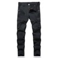 thumbnail image 1 of Boy's Stretch Fit Ripped Destroyed Jeans Pants Cargo Pants Classic Elastic Waist Straight Leg Multi-Pockets Comfy Kids Pants for Boys, 1 of 5