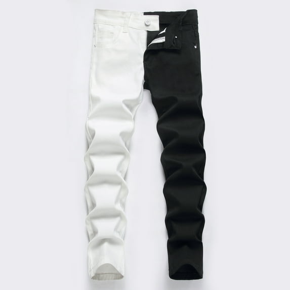 Boy's Stretch Fit Ripped Destroyed Jeans Pants Cargo Pants Classic Elastic Waist Straight Leg Multi-Pockets Comfy Kids Pants for Boys