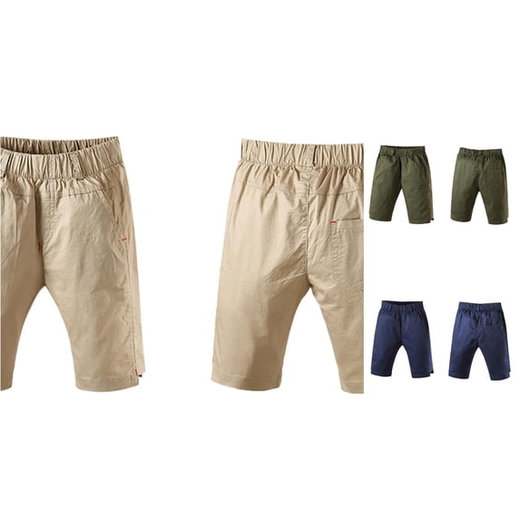 Boy's Summer Khaki Shorts and Pants Comfortable and Casual Elastic Waistband Formal School Pants Suitable for Children and Kidsagers 5-6 Years