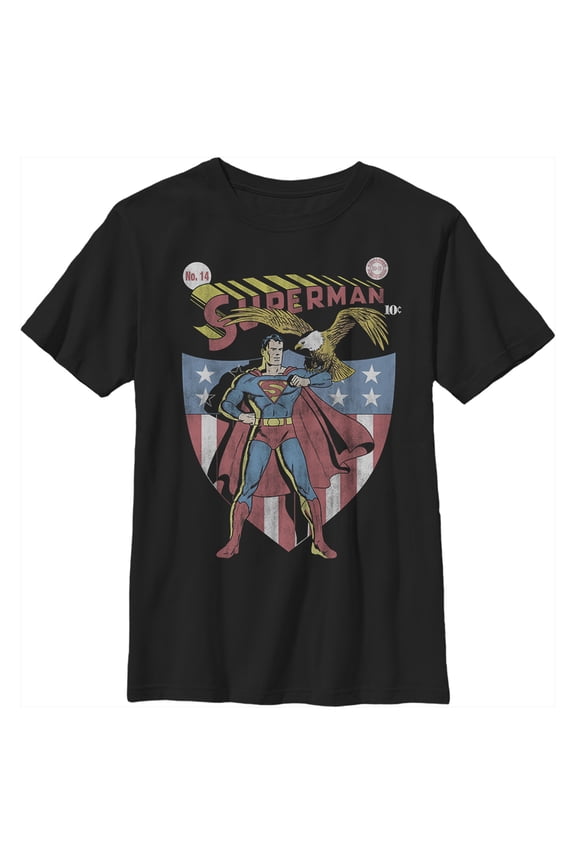 Boy's Superman All-American Hero Graphic Tee Black Small
