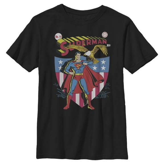 Boy's Superman American Hero  Graphic Tee Black X Large