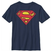 Boys Superman Classic Logo Graphic Tee Navy Blue Medium