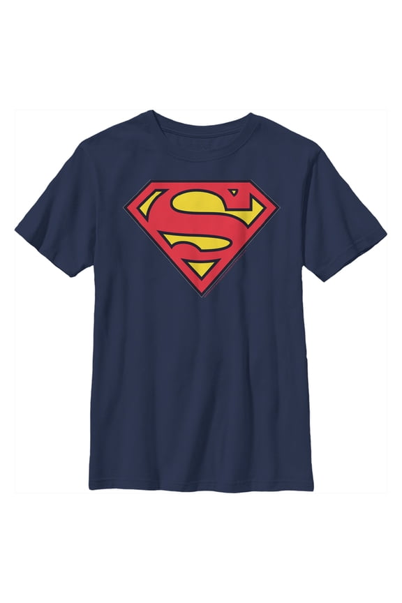 Boy's Superman Classic Logo Graphic Tee Navy Blue X Large