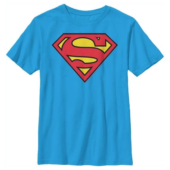 Boy's Superman Classic Logo Graphic Tee Turquoise Large