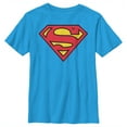 thumbnail image 1 of Boy's Superman Classic Logo  Graphic Tee Turquoise Small, 1 of 4