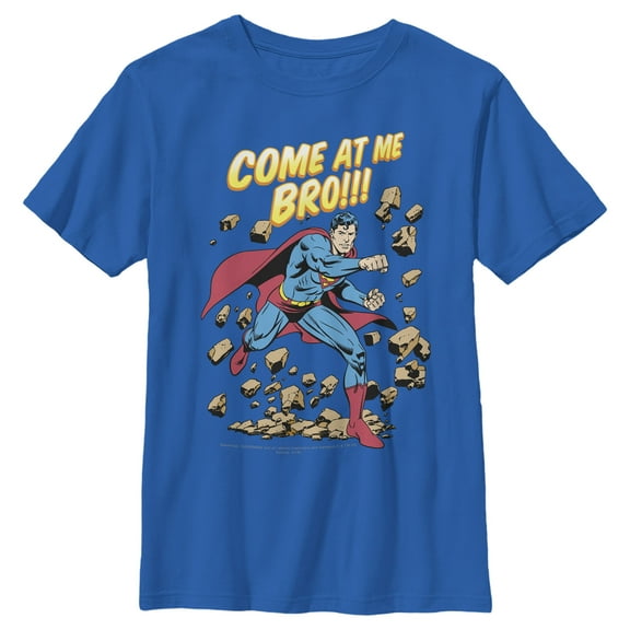 Boy's Superman Come At Me Bro  Graphic Tee Royal Blue X Small