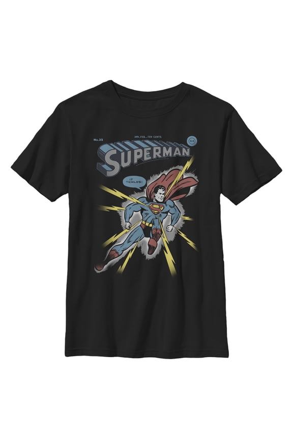 Boy's Superman Electrified Graphic Tee Black Large