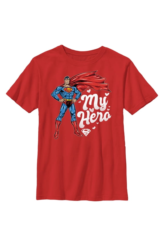 Boy's Superman My Hero Graphic Tee Red Large