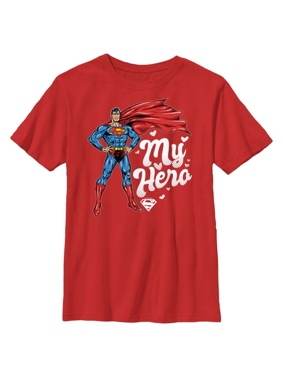 Boy's Superman My Hero Graphic Tee Red Medium