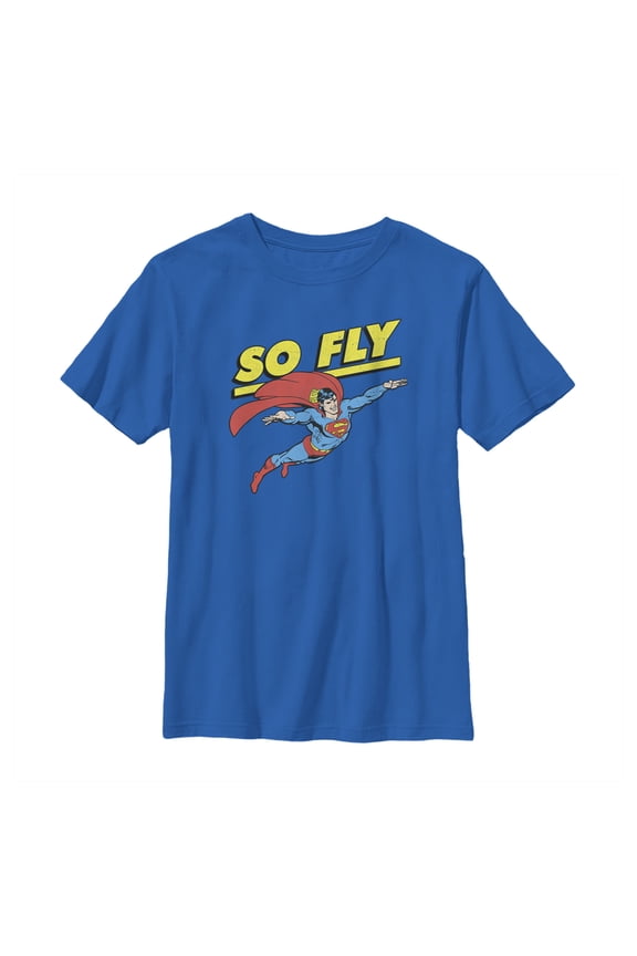 Boy's Superman So Fly  Graphic Tee Royal Blue Small