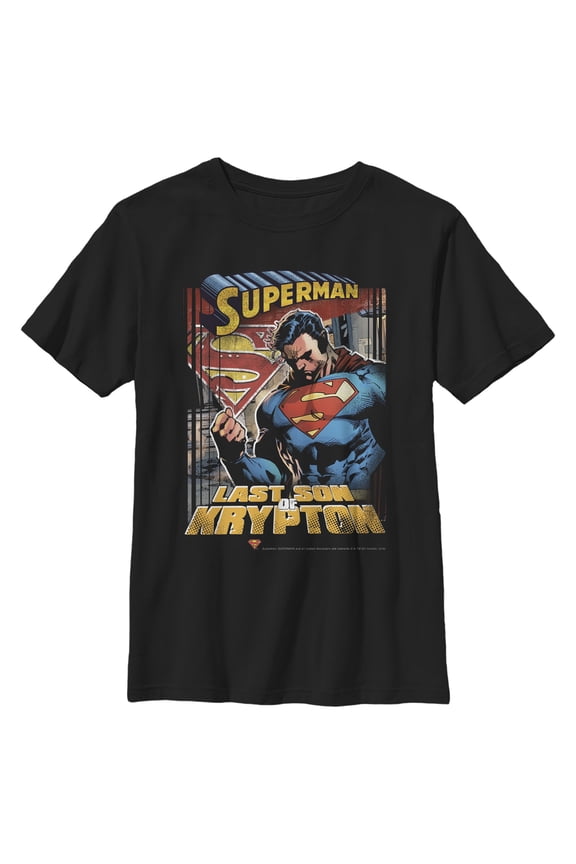 Boy's Superman Son of Krypton Graphic Tee Black Large