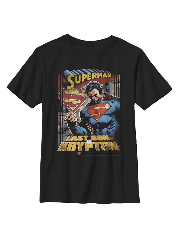 Boy's Superman Son of Krypton Graphic Tee Black Medium