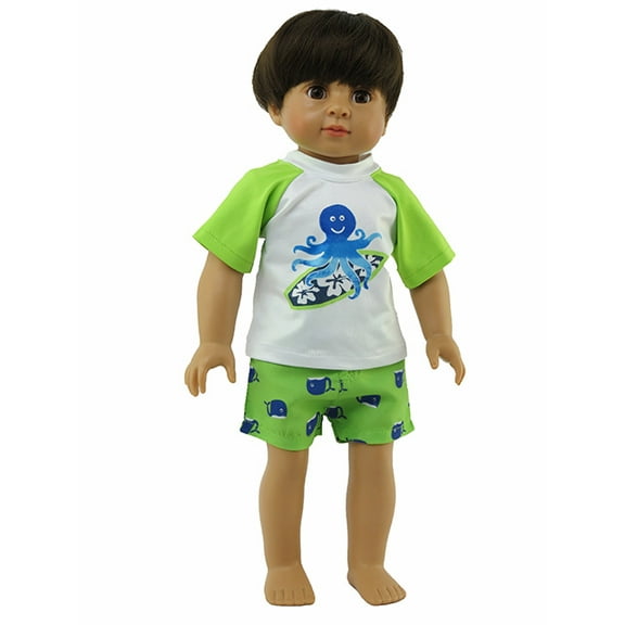 Boy’s Surfing Octopus 2 Pc Rash Guard Set made for 18 inch dolls