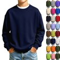 thumbnail image 1 of Boy's Sweatshirt Long Sleeve Crewneck Basic Pullover Sweater | Casual Athletic Fall Clothes Navy,5-6 Years, 1 of 6