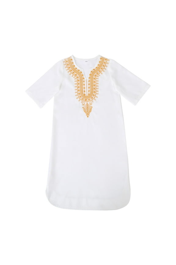 Boy's T Shirts African Classic Childrens Dashiki Loose Ethnic Gown Kids Clothing