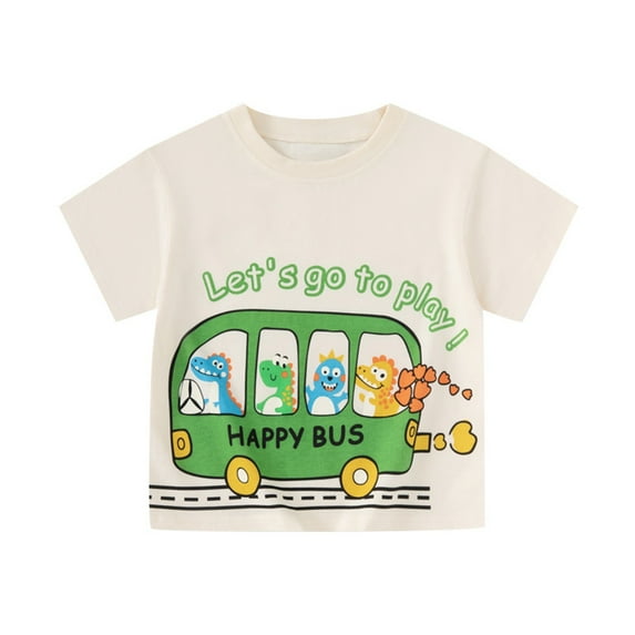 Boy's T Shirts Round Neck Print Youth Comfortable School Kids Clothing