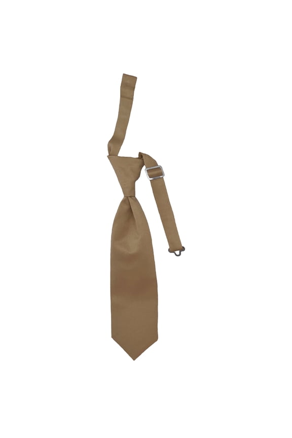 Boy’s Tan Formal Satin Pre-Tied Neck Tie by Spencer J’s Signature Satin Collection