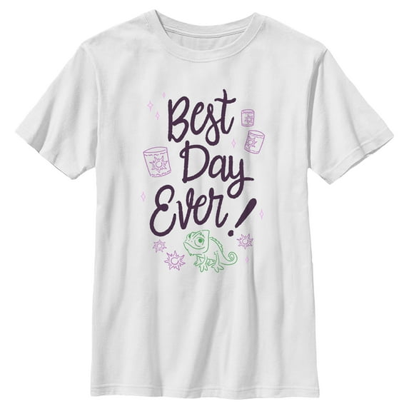 Boy's Tangled Best Day Ever Pascal Graphic Tee White Large