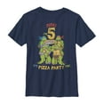 thumbnail image 1 of Boy's Teenage Mutant Ninja Turtles 5th Birthday Pizza Party  Graphic Tee Navy Blue Medium, 1 of 4