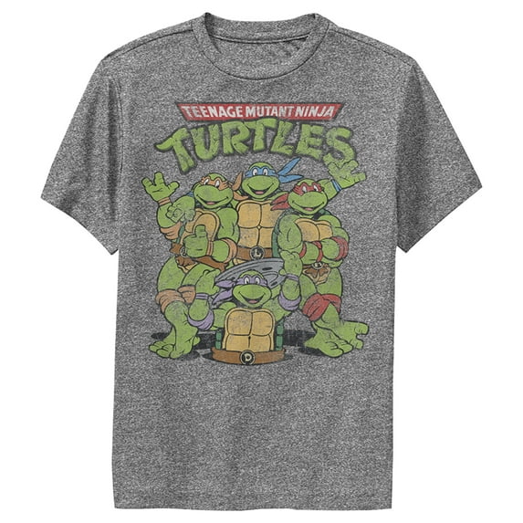 Boy's Teenage Mutant Ninja Turtles Best Friend Shot Performance Graphic Tee Charcoal Heather X Large