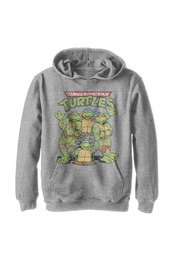 Boy's Teenage Mutant Ninja Turtles Best Friend Shot Pull Over Hoodie Athletic Heather Medium