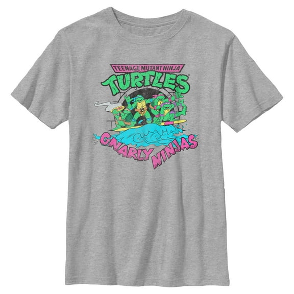 Boy's Teenage Mutant Ninja Turtles Distressed Gnarly Ninjas  Graphic Tee Athletic Heather X Large