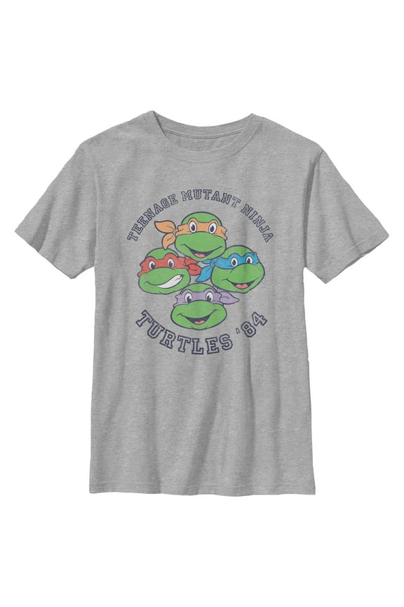 Boy's Teenage Mutant Ninja Turtles Distressed Group '84 Graphic Tee Athletic Heather Medium