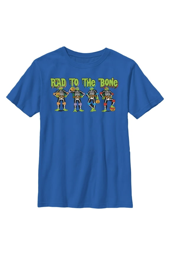 Boy's Teenage Mutant Ninja Turtles Halloween Rad to the Bone Graphic Tee Royal Blue X Small