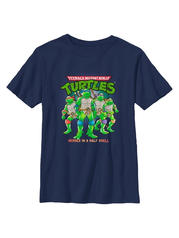 Boy's Teenage Mutant Ninja Turtles Heroes in a Half Shell Group Shot Graphic T-Shirt