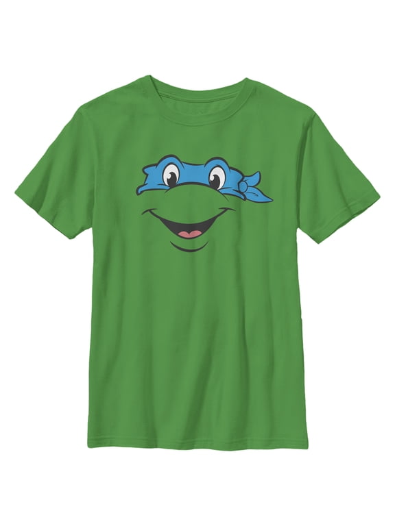 Boy's Teenage Mutant Ninja Turtles Leonardo Face Graphic Tee Kelly Green Large