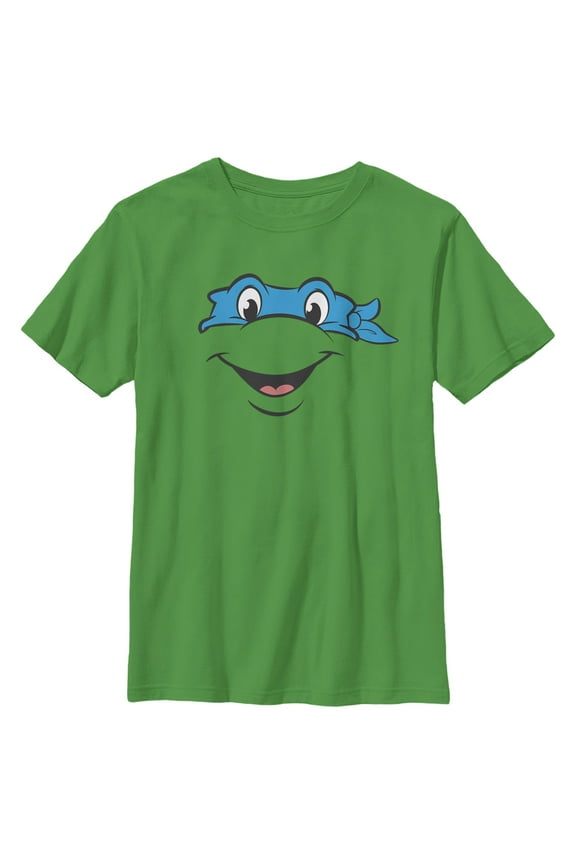Boy's Teenage Mutant Ninja Turtles Leonardo Face Graphic Tee Kelly Green Small