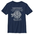 thumbnail image 1 of Boy's Teenage Mutant Ninja Turtles New York City 1984 Logo Face  Graphic Tee Navy Blue Medium, 1 of 4