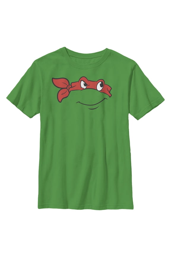 Boy's Teenage Mutant Ninja Turtles Raphael Face Graphic Tee Kelly Green Medium