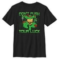 thumbnail image 1 of Boy's Teenage Mutant Ninja Turtles St. Patrick's Day Raphael Don't Push Your Luck Graphic Tee Black Large, 1 of 5
