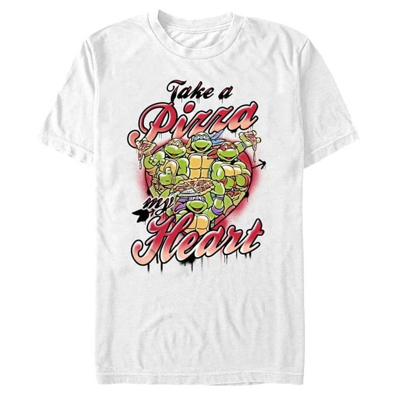 Boy's Teenage Mutant Ninja Turtles Take a Pizza My Heart  Graphic Tee White X Large