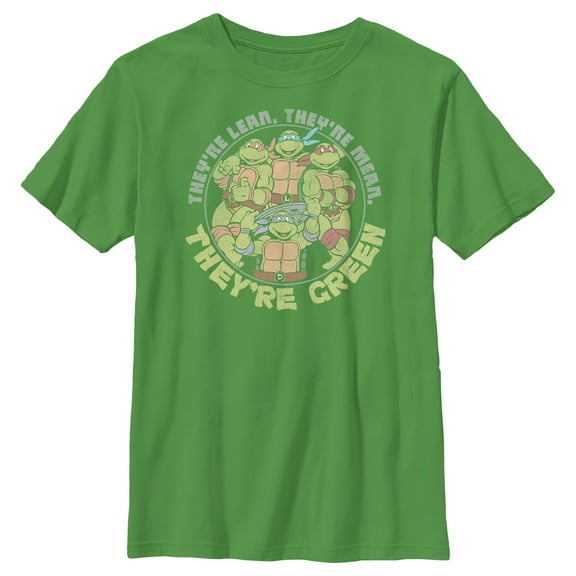 Boy's Teenage Mutant Ninja Turtles They're Lean, They're Green  Graphic Tee Kelly Green Large