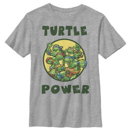 Boy's Teenage Mutant Ninja Turtles Turtle Power Circle Graphic Tee Athletic Heather Small