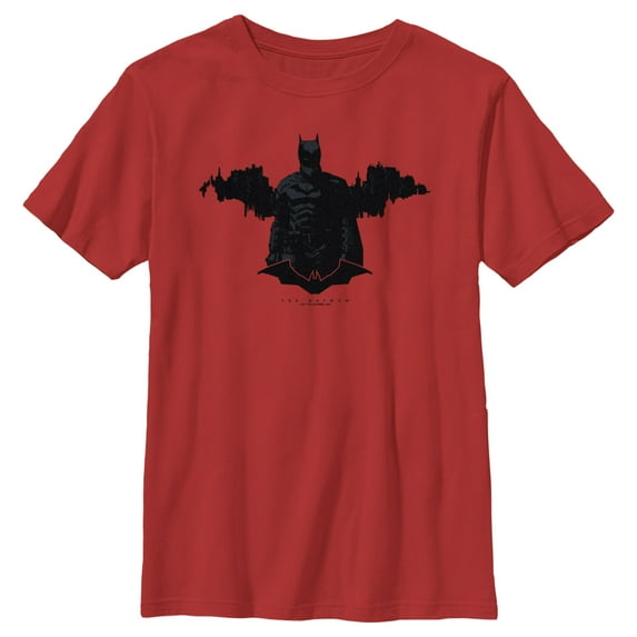Boy's The Batman Gotham Silhouette Graphic Tee Red X Small