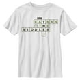 thumbnail image 1 of Boy's The Batman Riddler Crossword Puzzle  Graphic Tee White X Small, 1 of 4