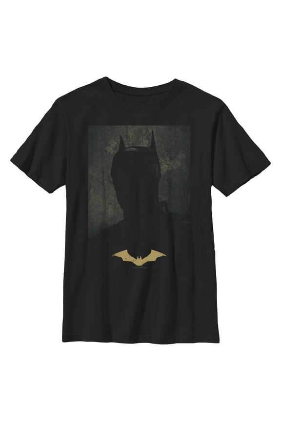 Boy's The Batman Silhouette Portrait  Graphic Tee Black X Small