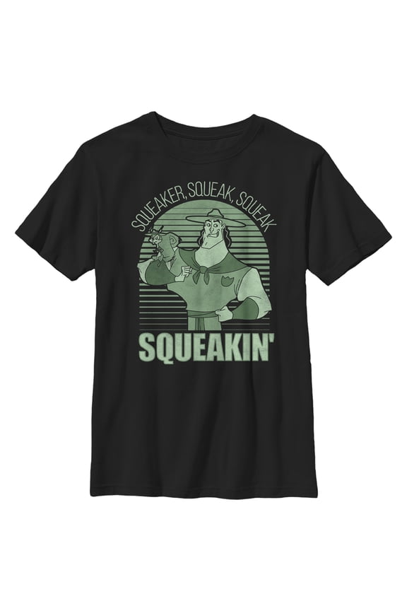 Boy's The Emperor's New Groove Kronk Squirrel Squeak  Graphic Tee Black X Large