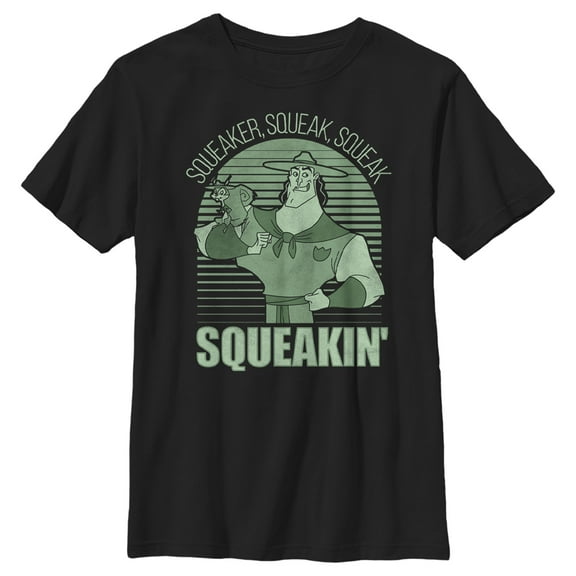 Boy's The Emperor's New Groove Kronk Squirrel Squeak Graphic Tee Black X Large