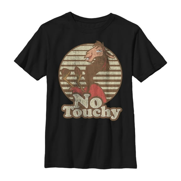 Boy's The Emperor's New Groove Kuzco No Touchy  Graphic Tee Black Medium