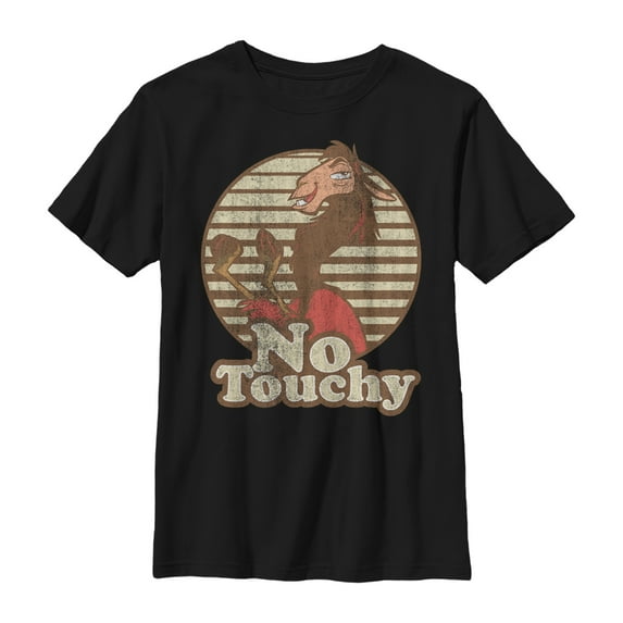Boy's The Emperor's New Groove Kuzco No Touchy Graphic Tee Black Small